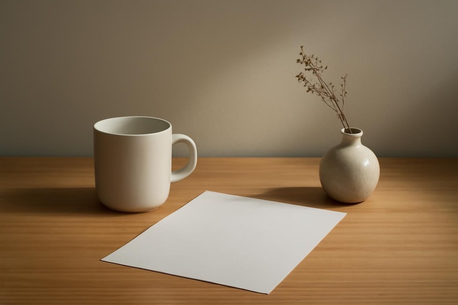 Soft side light falling across a small tabletop still life